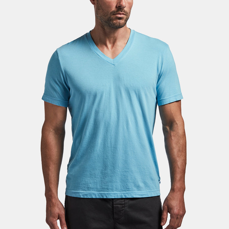 Short Sleeve V Neck in Marina | James Perse Los Angeles