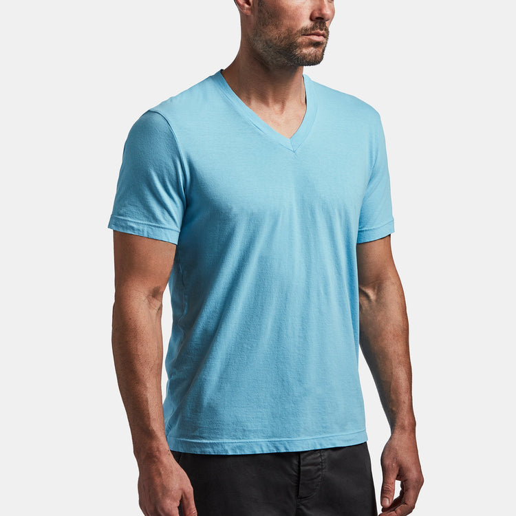 Short Sleeve V Neck In Marina | James Perse Los Angeles