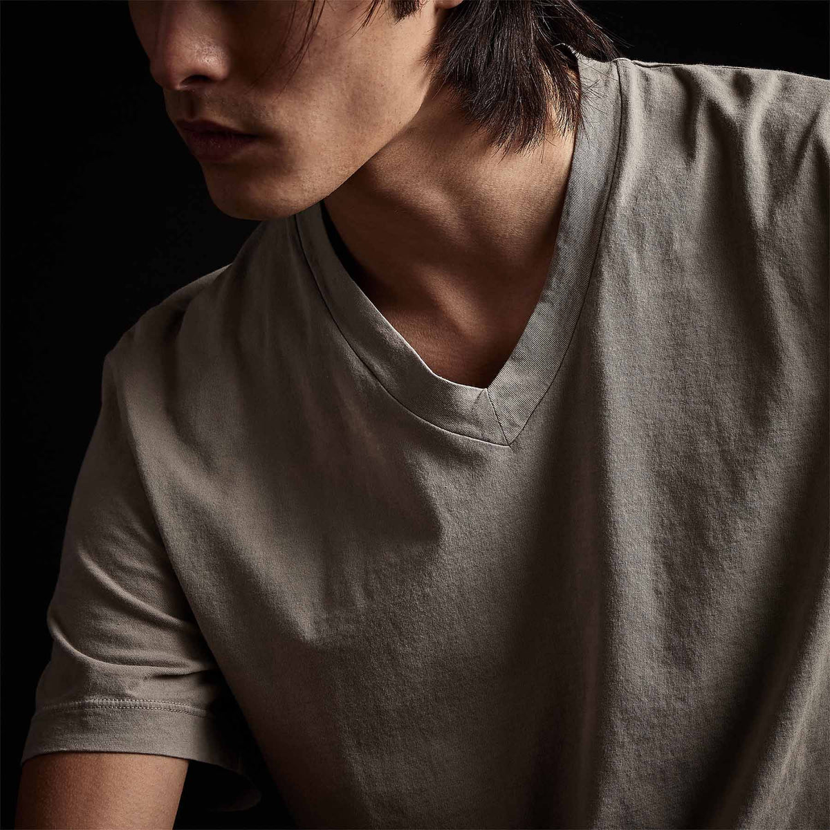 Short Sleeve V Neck in Silt Pigment | James Perse Los Angeles 