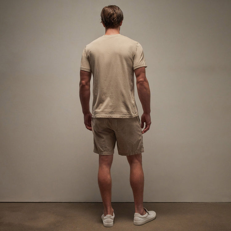 Short Sleeve V Neck in Sand Dune Pigment | James Perse Los Angeles