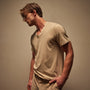 Short Sleeve V Neck in Sand Dune Pigment | James Perse Los Angeles
