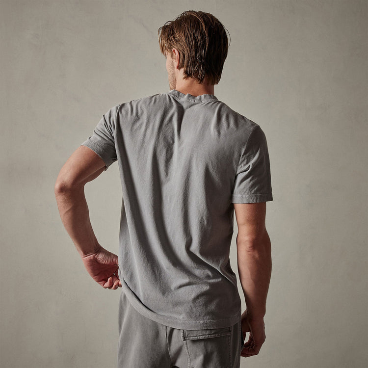 Short Sleeve V Neck in Silver Grey Pigment | James Perse Los Angeles