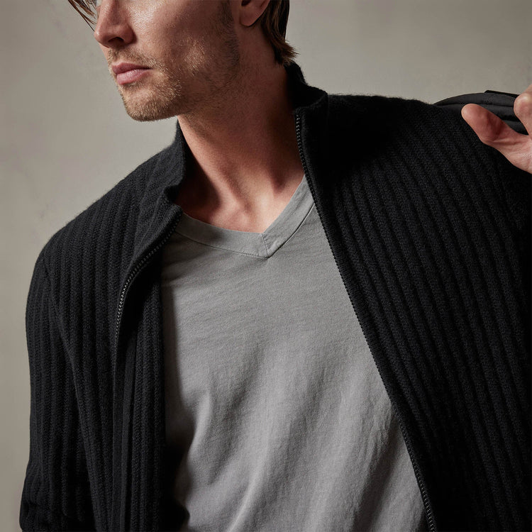 Short Sleeve V Neck in Silver Grey Pigment | James Perse Los Angeles