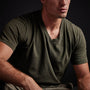 Short Sleeve V Neck in Tent Pigment | James Perse Los Angeles