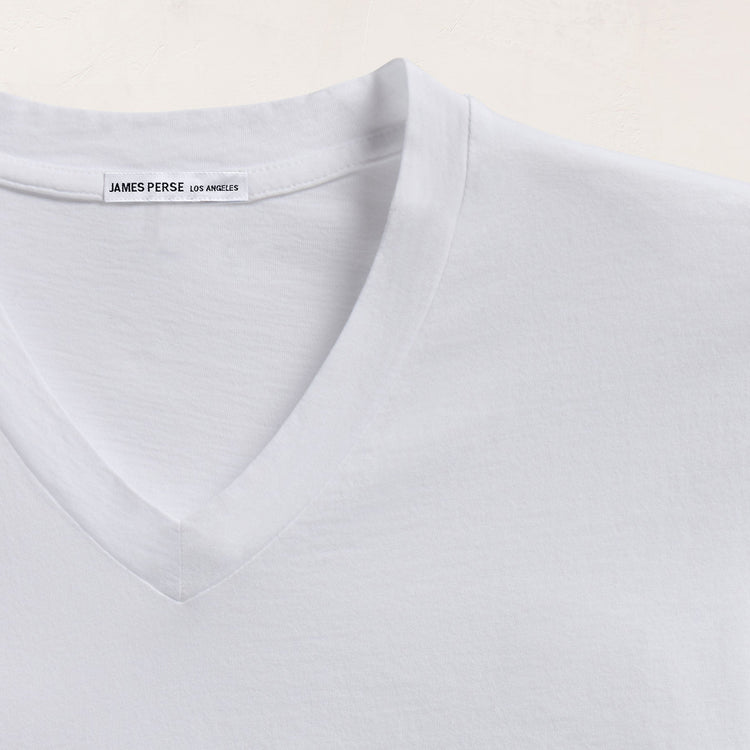 Short Sleeve V Neck in White | James Perse Los Angeles FLAT