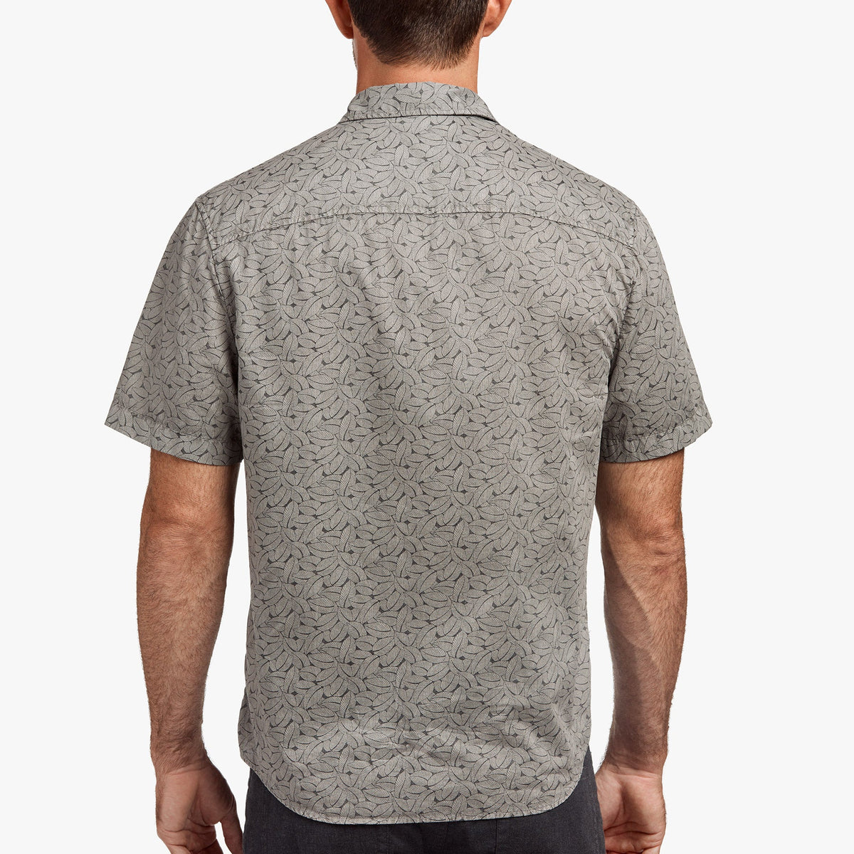Overdyed Leaf Print Shirt - Paver Pigment | James Perse Los Angeles