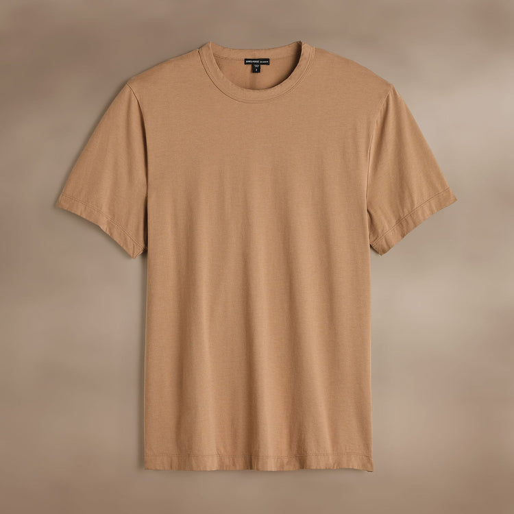 Heavy Luxe Jersey Crew  in Camel | James Perse Los Angeles