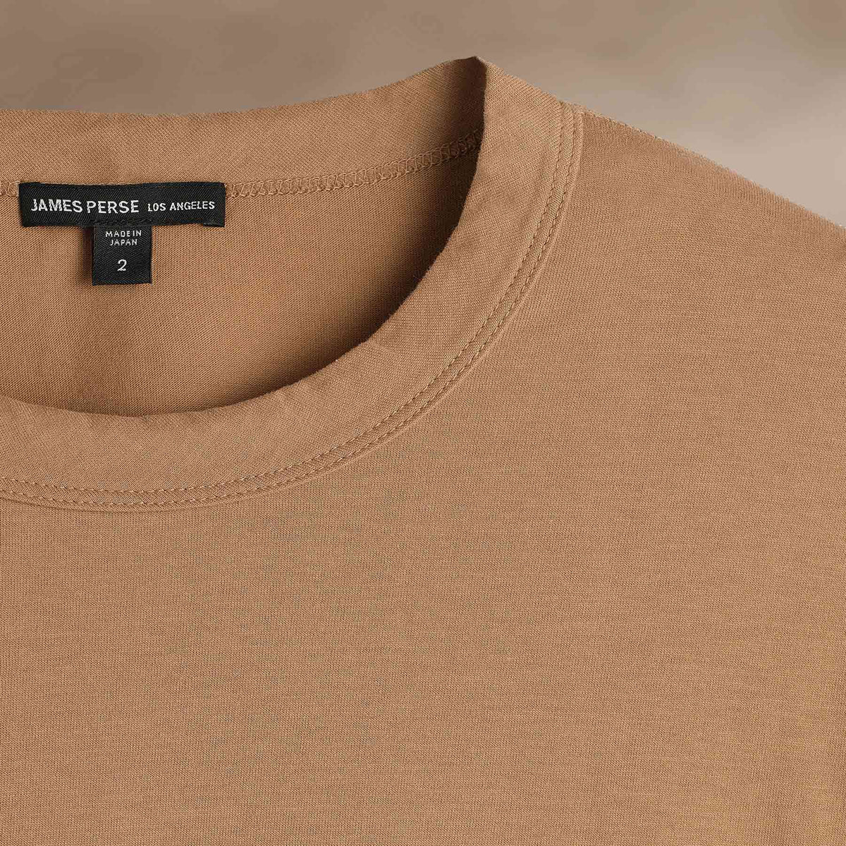 Heavy Luxe Jersey Crew  in Camel | James Perse Los Angeles