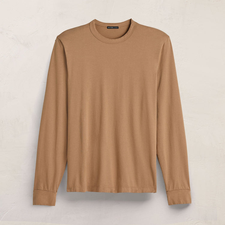 Heavy Luxe Jersey Long Sleeve in Camel | James Perse Los Angeles