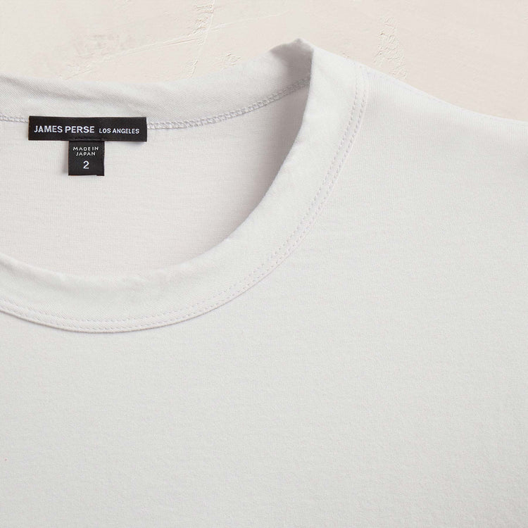 Heavy Luxe Jersey Long Sleeve in White | James Perse Los Angeles FLAT