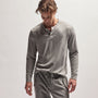 Heavy Luxe Jersey Henley in Silver Grey | James Perse Los Angeles