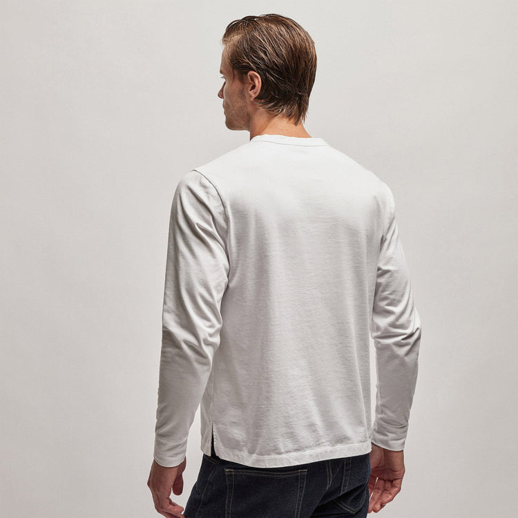 Heavy Luxe Jersey Henley in White | James Perse Los Angeles