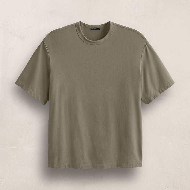 Heavy Luxe Jersey Oversized Crew in Birch | James Perse Los Angeles