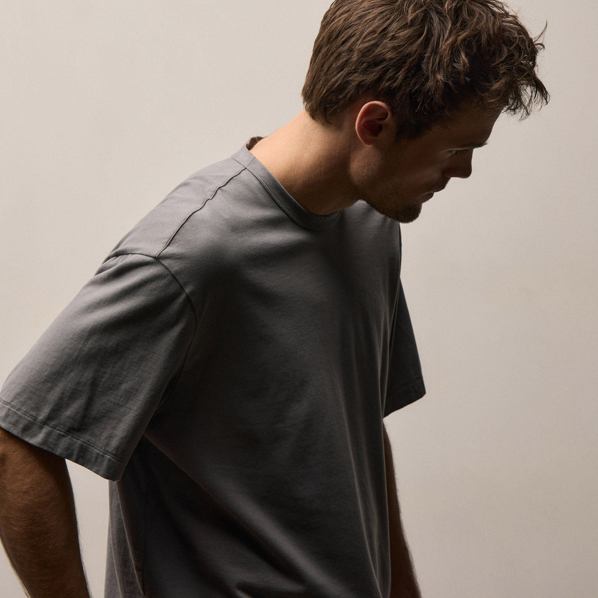 Heavy Luxe Jersey Oversized Crew in Cavalry | James Perse Los Angeles