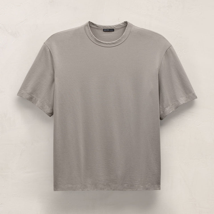 Heavy Luxe Jersey Oversized Crew in Fog | James Perse Los Angeles