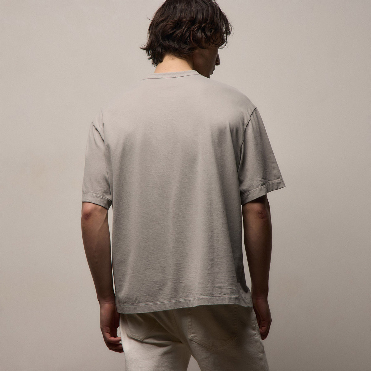 Heavy Luxe Jersey Oversized Crew in Fog | James Perse Los Angeles