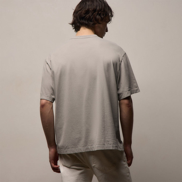 Heavy Luxe Jersey Oversized Crew in Fog | James Perse Los Angeles