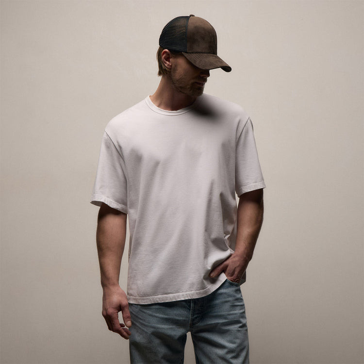 Heavy Luxe Jersey Oversized Crew in White | James Perse Los Angeles