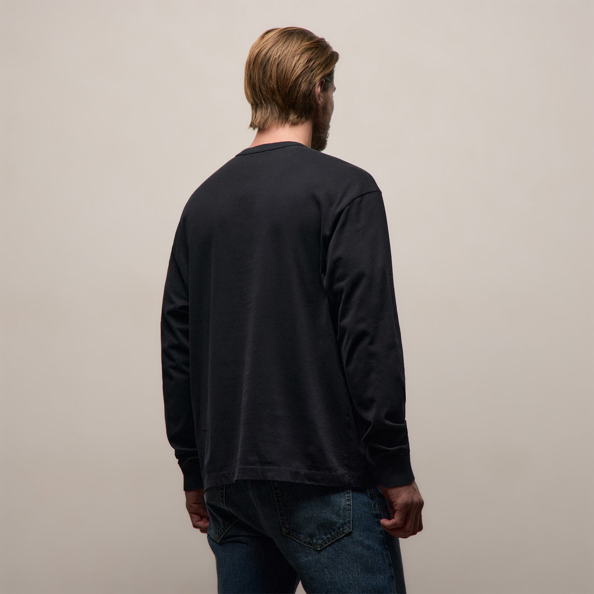 Heavy Luxe Jersey Oversized Long Sleeve in Black | James Perse Los Angeles