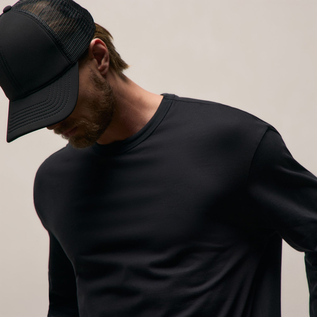 Heavy Luxe Jersey Oversized Long Sleeve in Black | James Perse Los Angeles