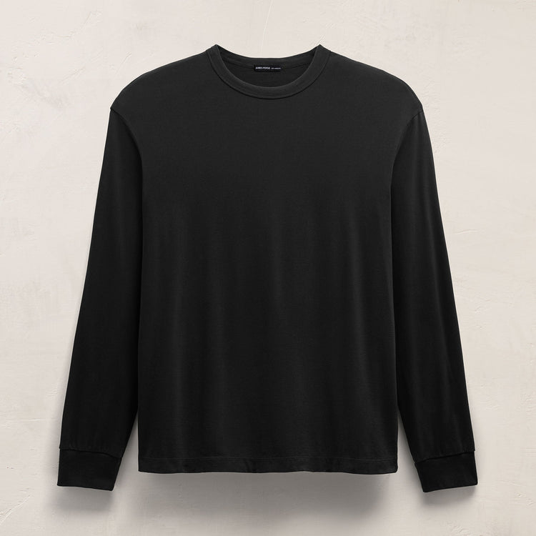 Heavy Luxe Jersey Oversized Long Sleeve in Black | James Perse Los Angeles