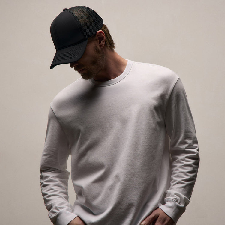 Heavy Luxe Jersey Oversized Long Sleeve in White | James Perse Los Angeles
