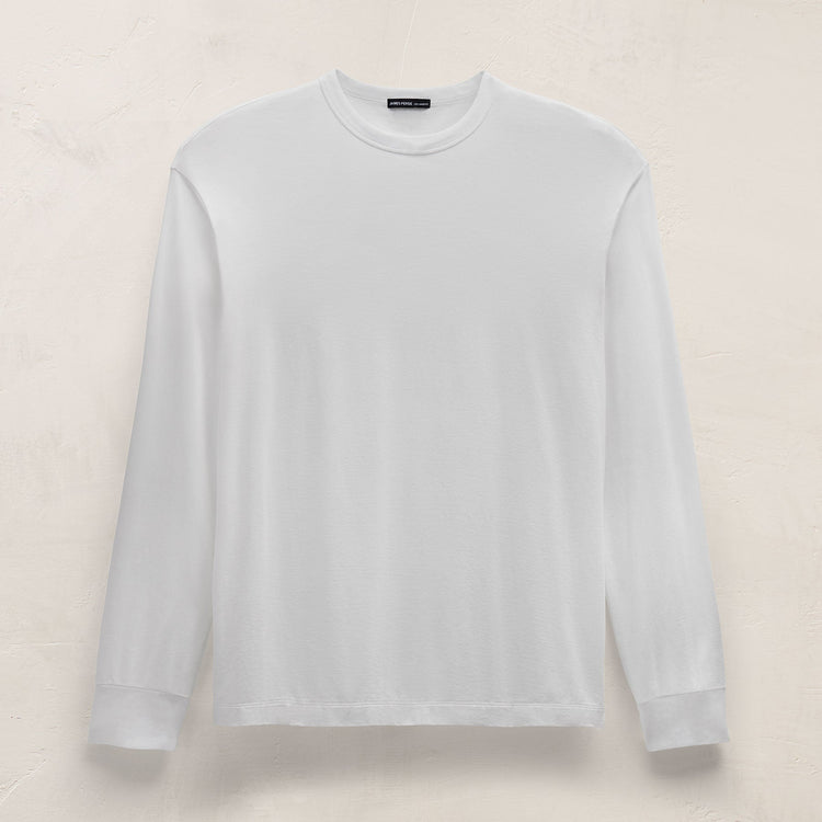 Heavy Luxe Jersey Oversized Long Sleeve in White | James Perse Los Angeles