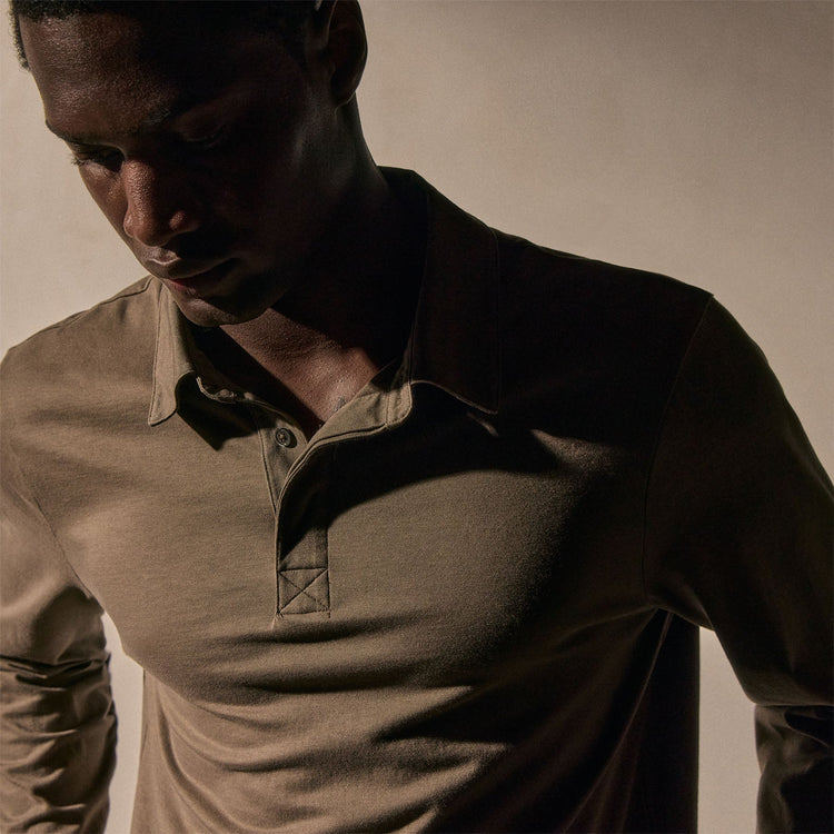 Heavy Luxe Rugby Polo in Caribou | James Perse Los Angeles