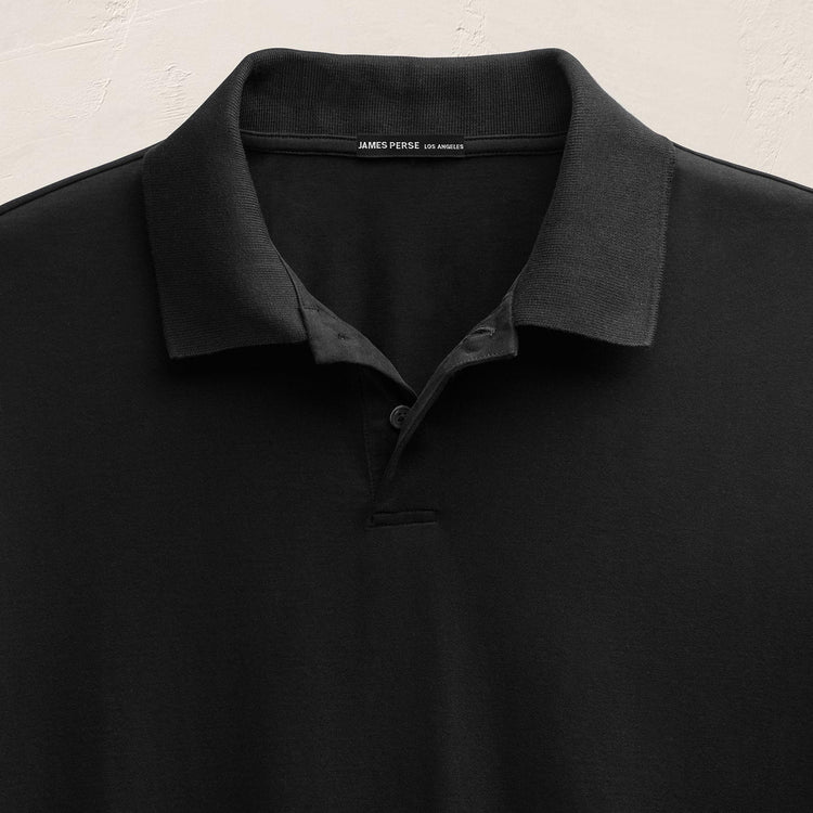 Heavy Luxe Jersey Oversized Polo in Black | James Perse Los Angeles