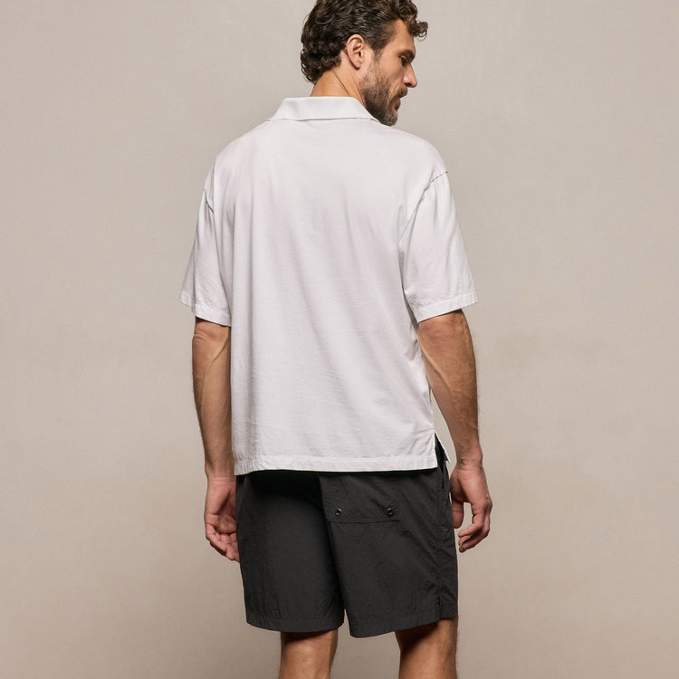 Heavy Luxe Jersey Oversized Polo in White | James Perse Los Angeles