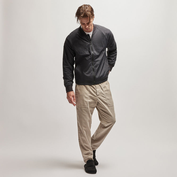 Nylon Bomber Jacket Lined in Black | James Perse Los Angeles