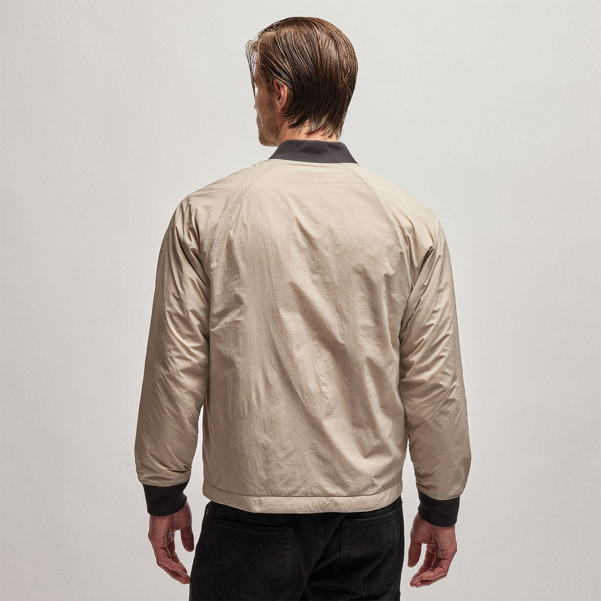 Nylon Bomber Jacket Lined in Toast | James Perse Los Angeles