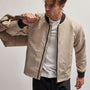 Nylon Bomber Jacket Lined in Toast | James Perse Los Angeles