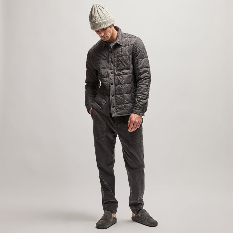 Quilted Shirt Jacket in Carbon | James Perse Los Angeles