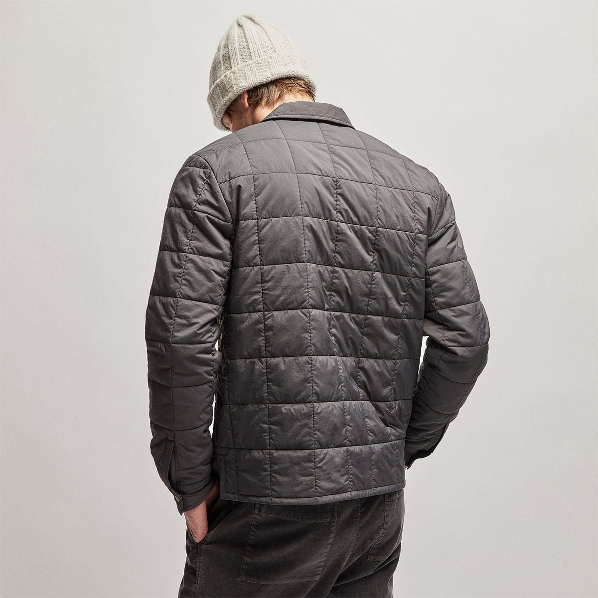 Quilted Shirt Jacket in Carbon | James Perse Los Angeles