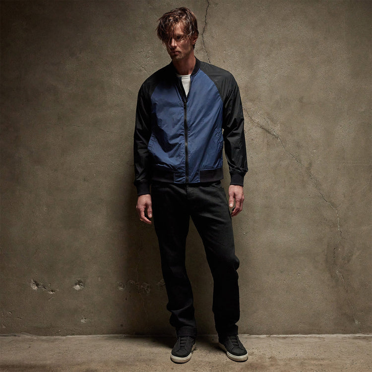 Light Poly Tone Unline Bomber in Imperial/Black | James Perse Los Angeles