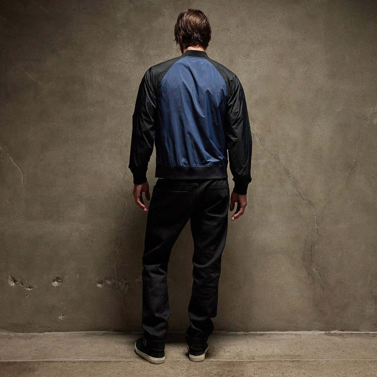 Light Poly Tone Unline Bomber in Imperial/Black | James Perse Los Angeles