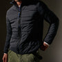 Contrast Zip Insulated Jacket  in Black/Black/Blue | James Perse Los Angeles