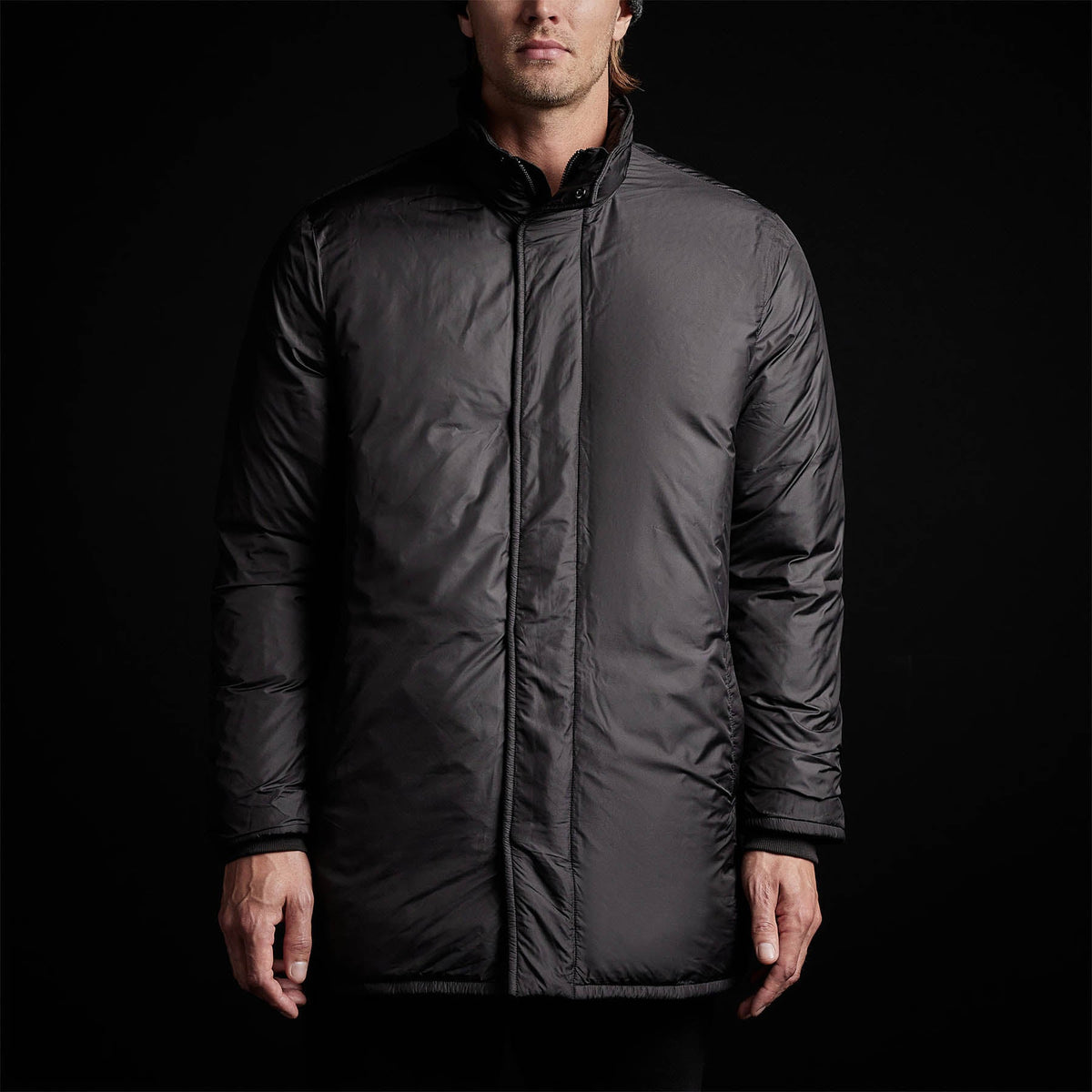 Down Filled Trench in Black | James Perse Los Angeles