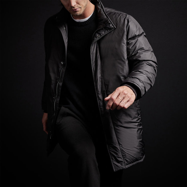 Down Filled Trench in Black | James Perse Los Angeles
