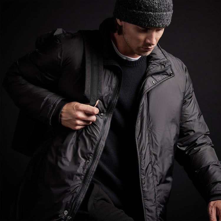 Down Filled Trench in Black | James Perse Los Angeles