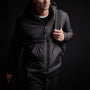 Insulated Zip Front Hoody in Black | James Perse Los Angeles