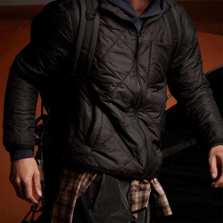 Lightweight Insulted Jacket in Black | James Perse Los Angeles 