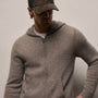 Lightweight Textured Cashmere Knit Zip Up Hoodie in Beige Melange | James Perse Los Angeles