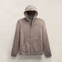 Lightweight Textured Cashmere Knit Zip Up Hoodie in Beige Melange | James Perse Los Angeles FLAT