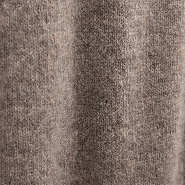 Lightweight Textured Cashmere Knit Zip Up Hoodie in Beige Melange | James Perse Los Angeles FLAT