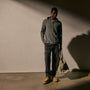 Mid Gauge Cashmere Knit Zip Up Hoodie in Thunder | James Perse Los Angeles