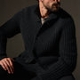 Cashmere Knit Waffle Cardigan in True Black | James Perse Los Angeles