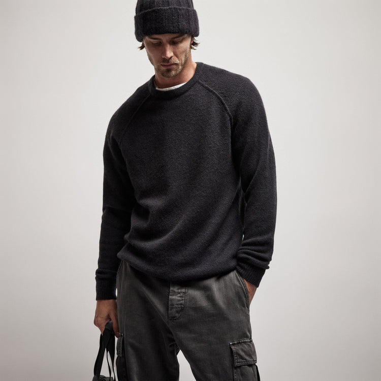 Mid Gauge Cashmere Sweatshirt in Black | James Perse Los Angeles