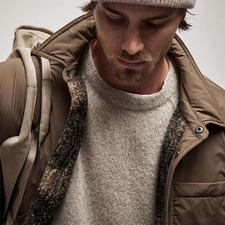 Mid Gauge Crew Sweater in Hazel | James Perse Los Angeles